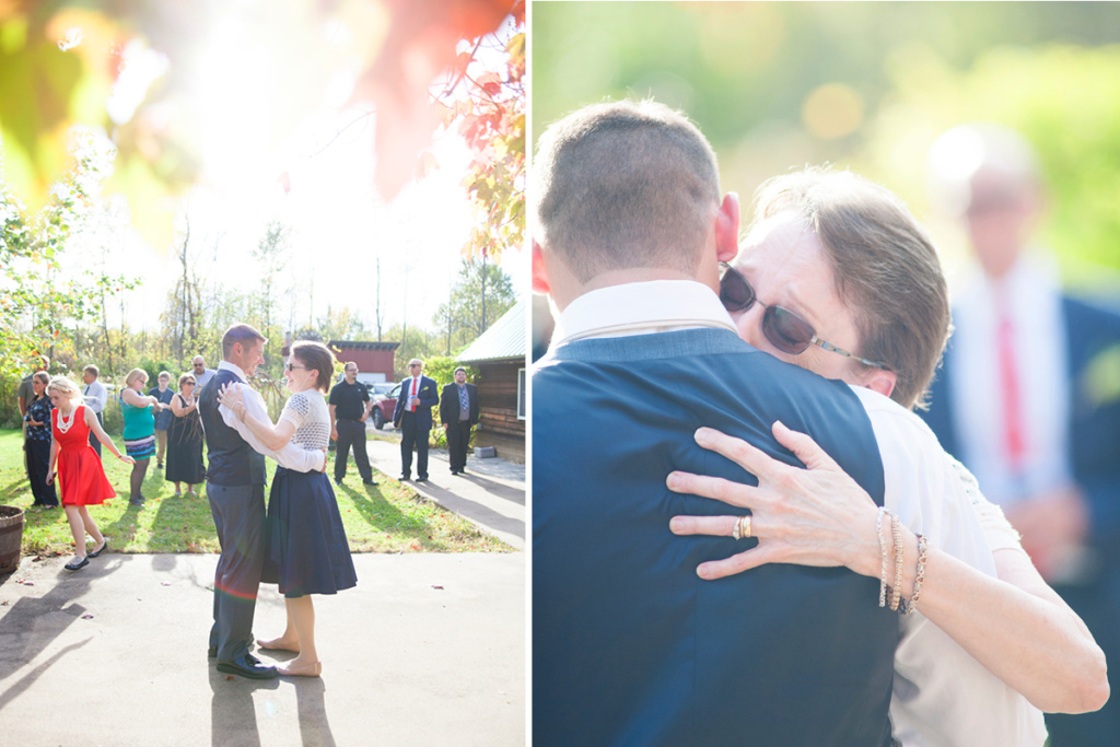 Mother and son dance. 